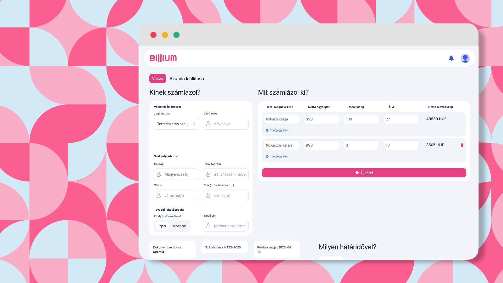 tookhats billium weboldal készítés számlázó program logó